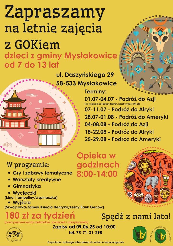 Zajęcia wakacyjne Mysłakowice Plakat