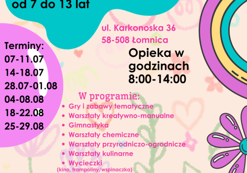 Zajęcia wakacyjne w świetlicy w Łomnicy