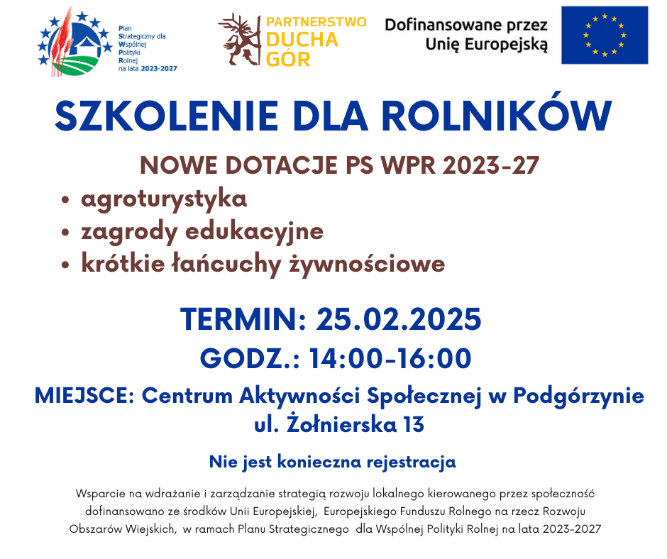 NOWE DOTACJE PS WPR 2023 27 25.02.2025 rolnicy