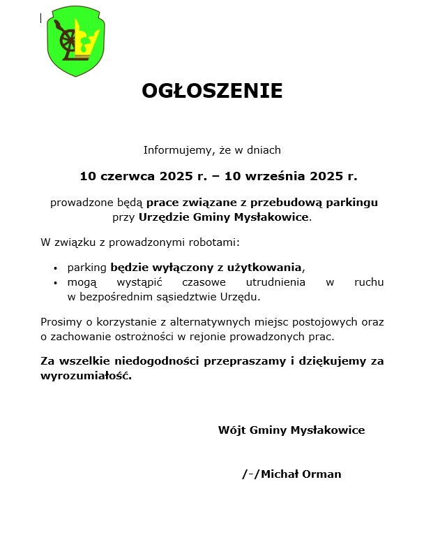 ogłoszenie parking