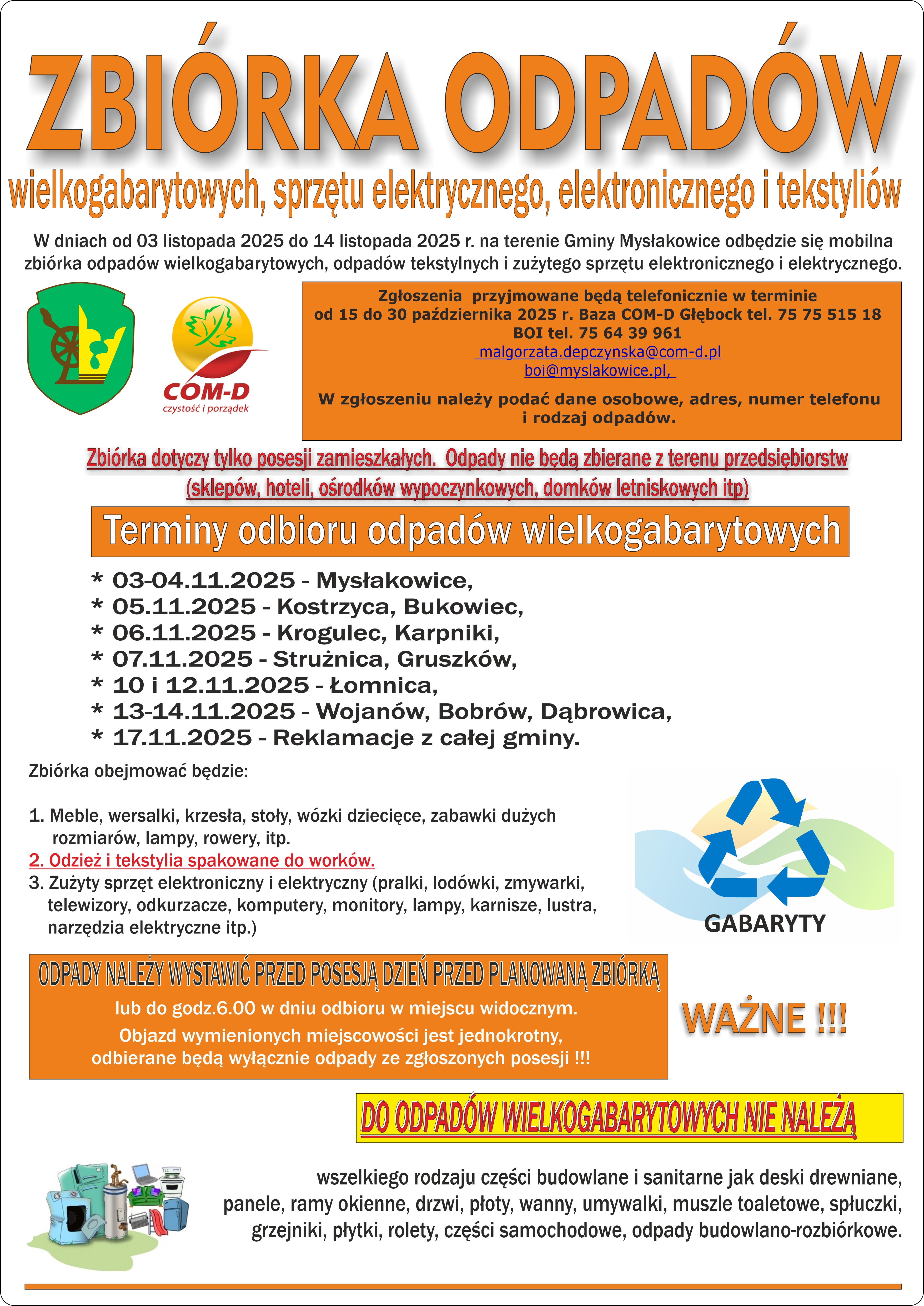 ulotka śmieci wielkie gabaryty 2025 jesień